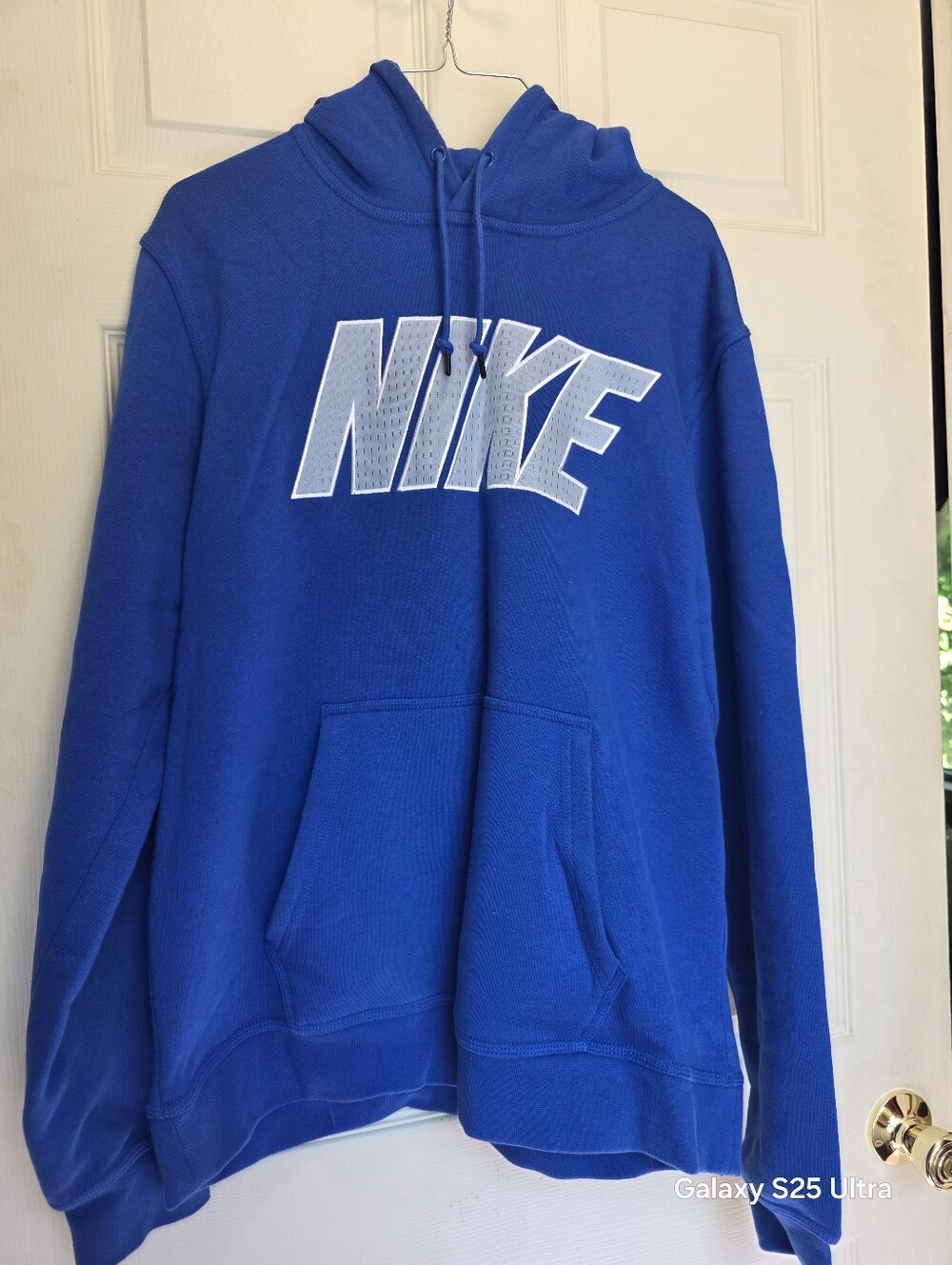 Nike Royal Blue Pullover Hoodie with White Logo